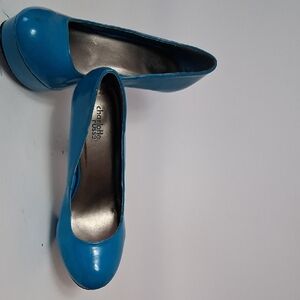 Charlotte Russe Teal-Like Platform Round-Toe Pumps